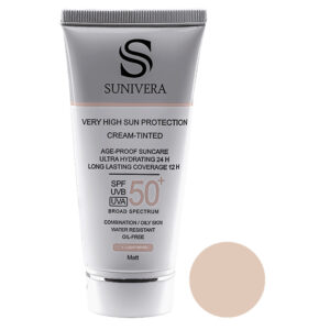 کرم ضد آفتاب رنگی سانیورا مناسب پوست چرب با SPF50
