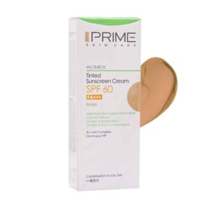 کرم ضد آفتاب رنگی فاقد چربی پرایم SPF60 مناسب پوست های چرب و دارای جوش ۴۰ میلی لیتر