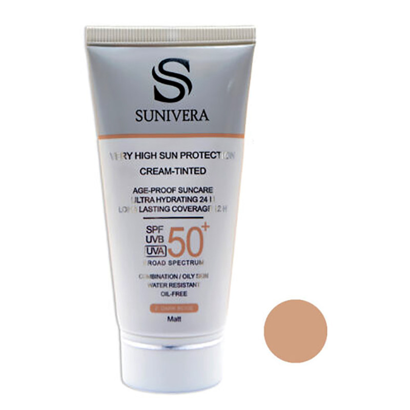 کرم ضد آفتاب رنگی سانیورا مناسب پوست چرب با SPF50